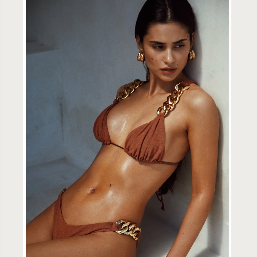 SAME SWIM Gold Chain Bikini